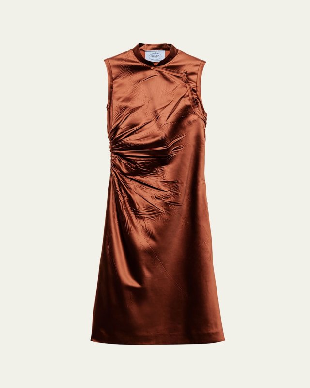 Ruched Satin Silk Dress